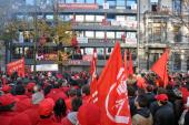 Place St-Paul, Liège: manifestation syndicale contre la politique européenne d'austérité, 14 novembre 2012